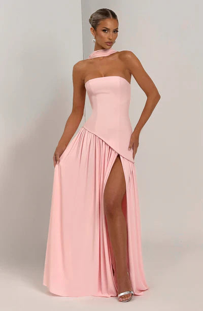 Vestido Longo Sem Alças Elegante
