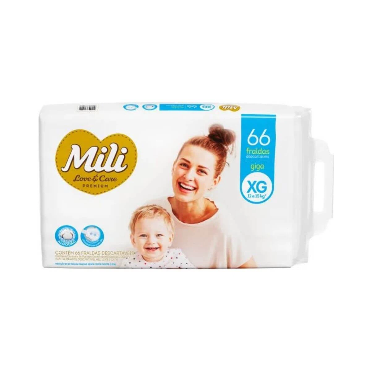 FRALDA MILI LOVE CARE GIGA XG C/66UN — Mili | Farmácia Resyla