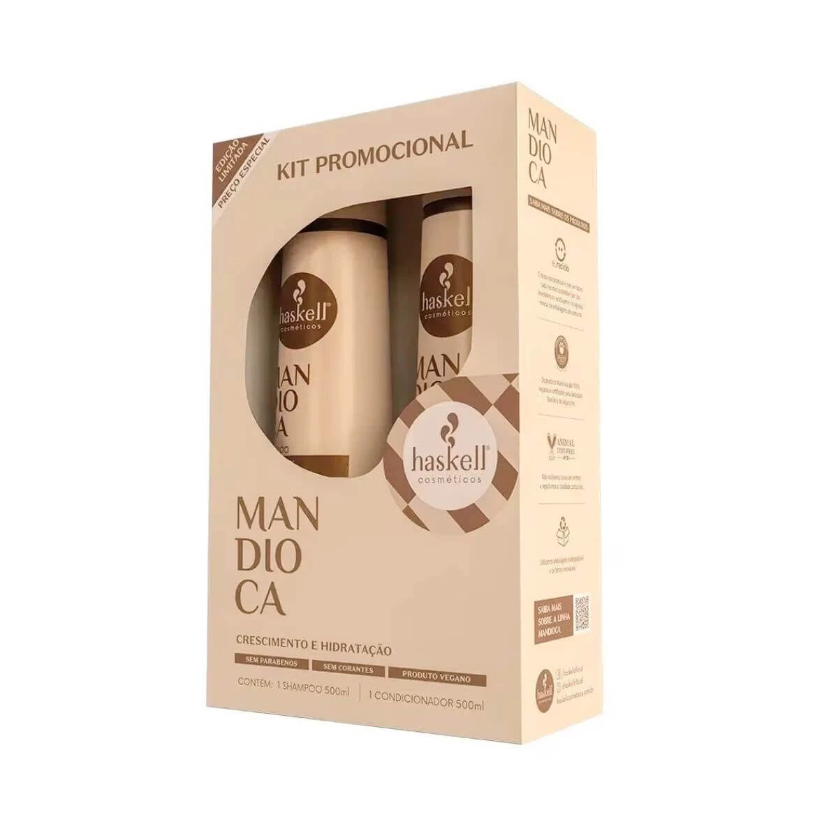 KIT HASKELL MANDIOCA SHAMPOO 500ML + CONDICIONADOR 500ML — Haskell | Farmácia Resyla