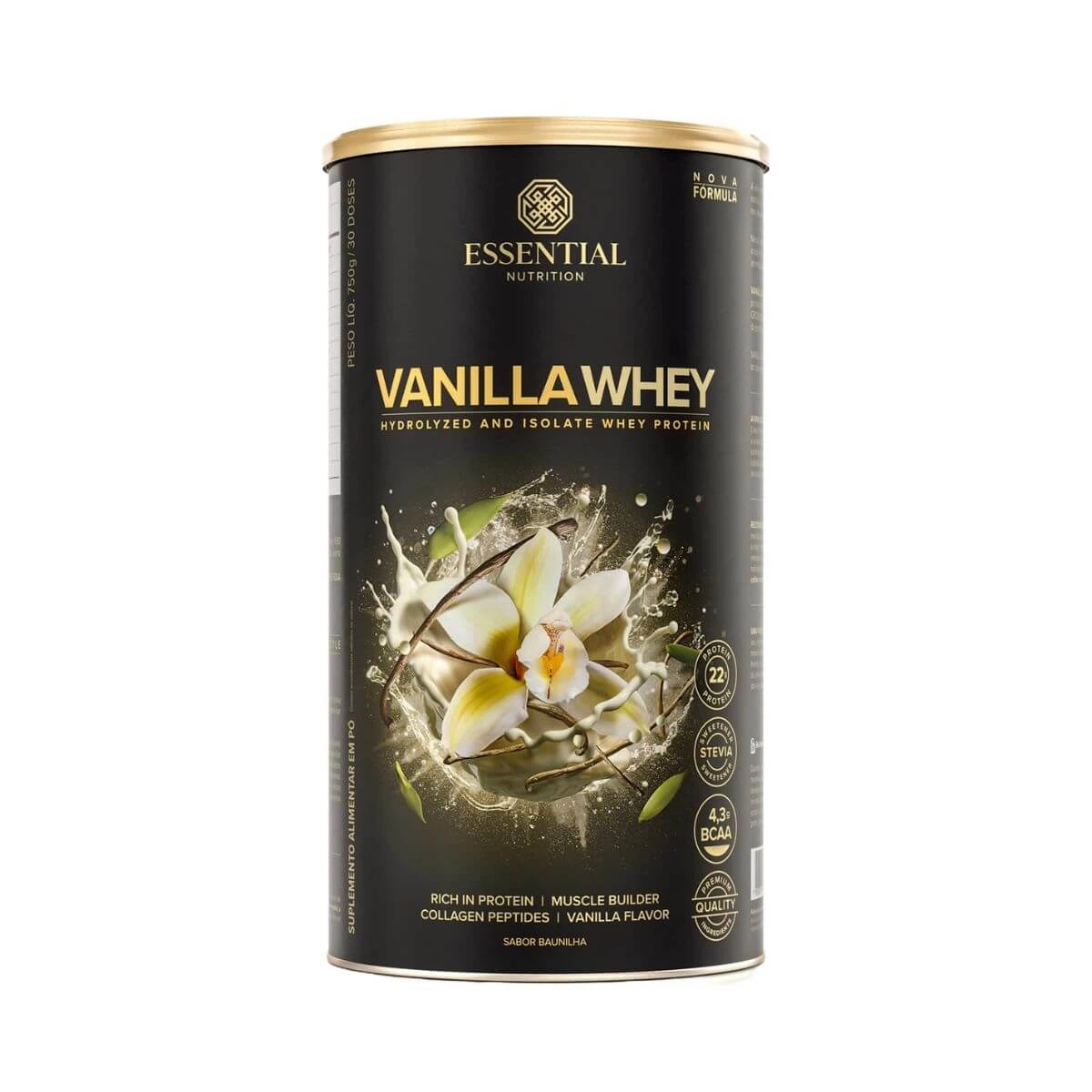 VANILLA WHEY ESSENTIAL SABOR BAUNILHA 750G — Essential | Farmácia Resyla