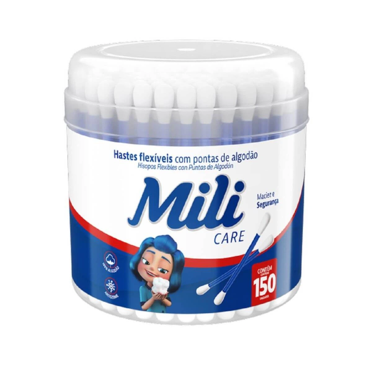 HASTES FLEXÍVEIS MILI POTE C/150UN — Mili | Farmácia Resyla