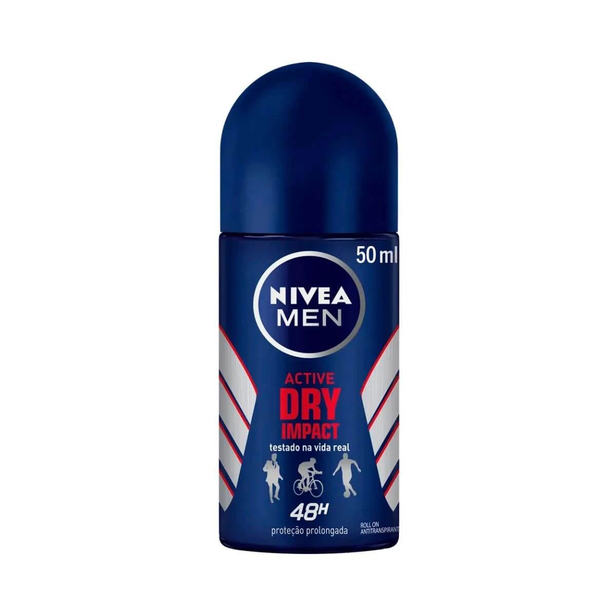 DESODORANTE ANTITRANSPIRANTE ROLLON NIVEA MEN ACTIVE DRY IMPACT MASCULINO 50ML — Nivea | Farmácia Resyla