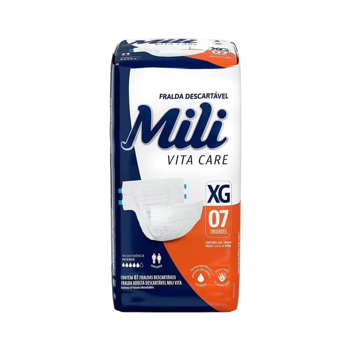 FRALDA GERIÁTRICA MILI VITA CARE XG C/7UN — Mili | Farmácia Resyla