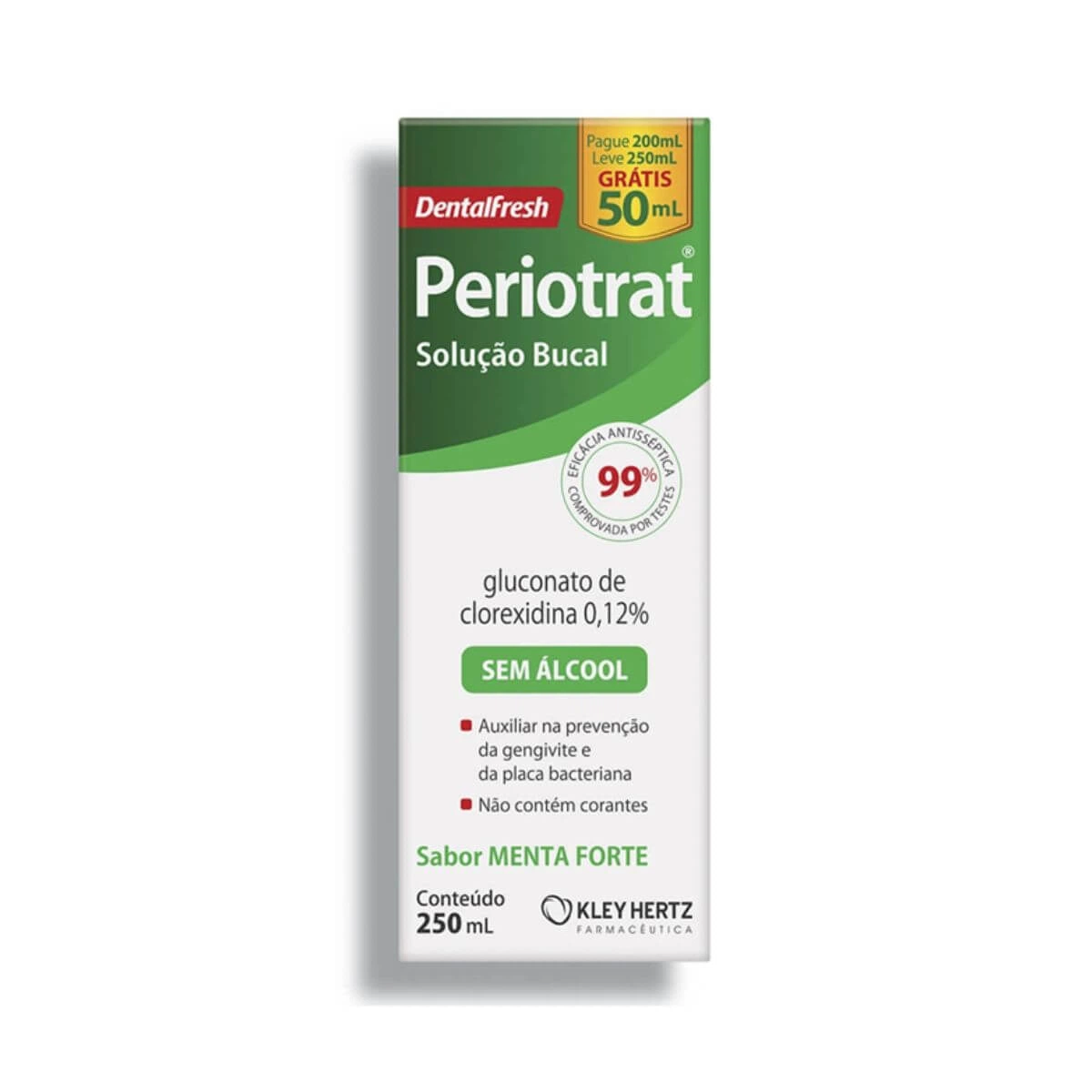 PERIOTRAT DENTALFRESH SOLUÇÃO BUCAL SEM ÁLCOOL SABOR MENTA FORTE 250ML - HERTZ — Hertz | Farmácia Resyla