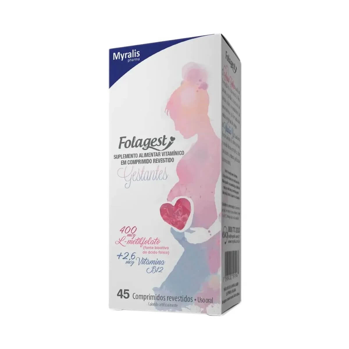 FOLAGEST GESTANTES 400MCG 45CP - MYRALIS — Myralis | Farmácia Resyla