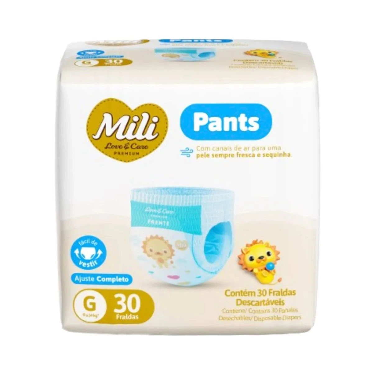 FRALDA MILI LOVE CARE PANTS JUMBO G 30UN — Mili | Farmácia Resyla