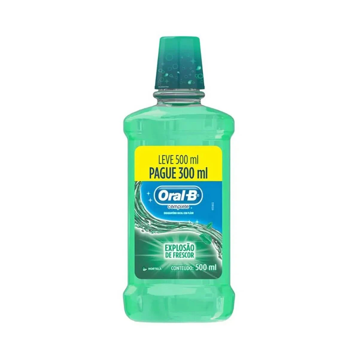 ENXAGUANTE BUCAL ORAL-B EXPLOSÃO DE FRESCOR HORTELÃ LV 500ML PG 300ML — Oral-B | Farmácia Resyla