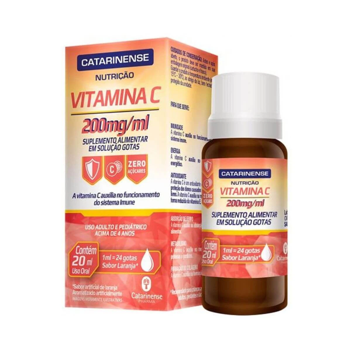 VITAMINA C 200MG/ML EM GOTAS 20ML - CATARINENSE — Catarinense | Farmácia Resyla