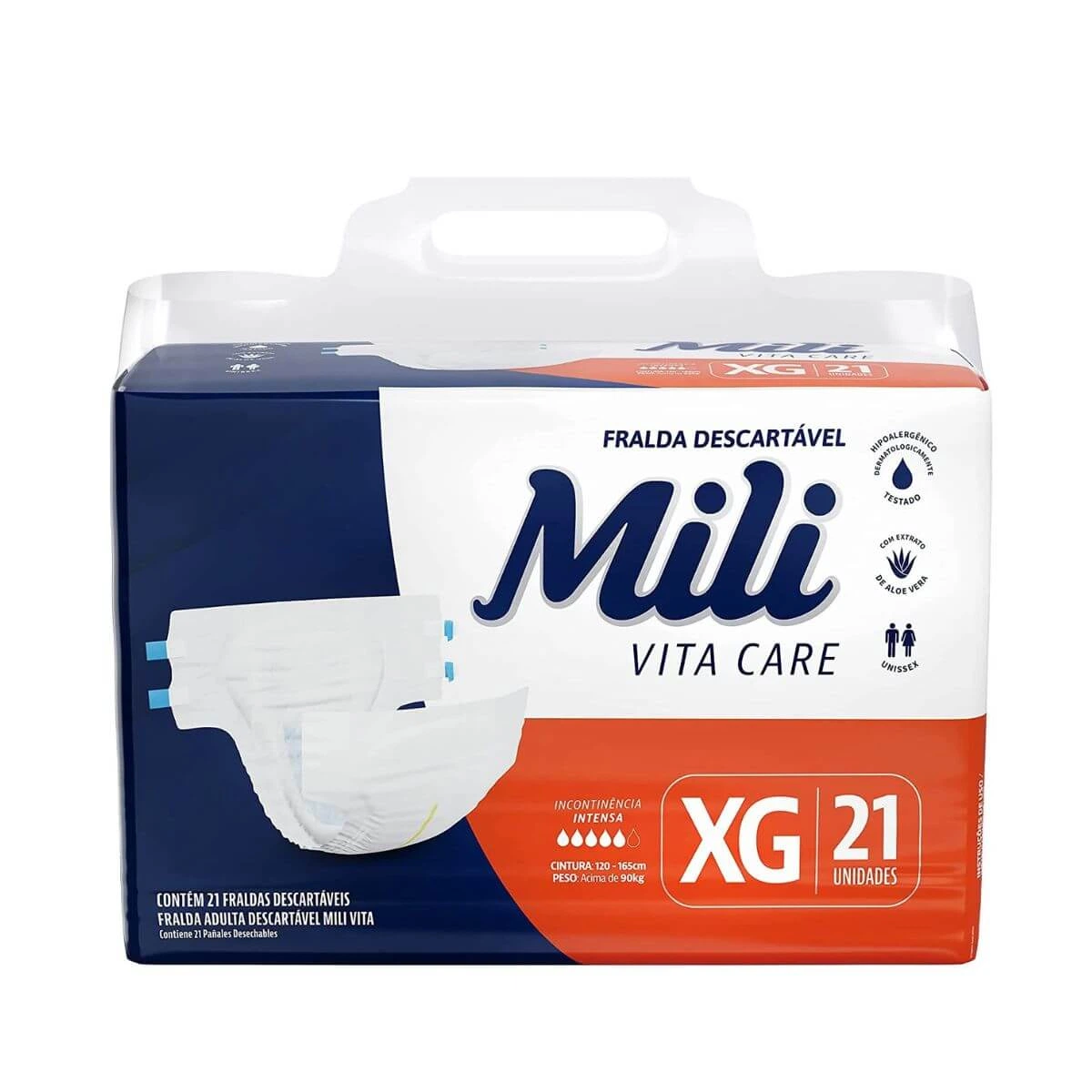 FRALDA GERIÁTRICA MILI VITA CARE MEGA XG C/ 21UN — Mili | Farmácia Resyla