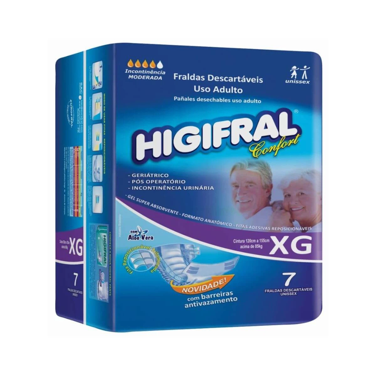 FRALDA GERIÁTRICA HIGIFRAL CONFORT XG C/7UN — Higifral | Farmácia Resyla