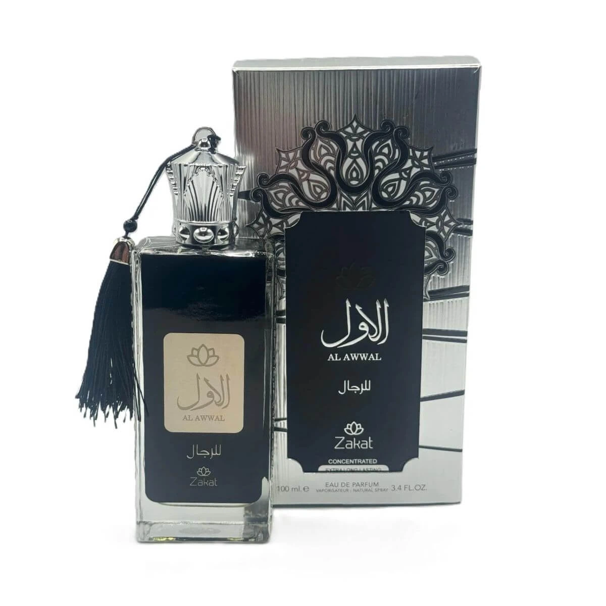 PERFUME AL AWWAL GRIS NEGRO ZAKAT MASCULINO 100ML — Zakat | Farmácia Resyla