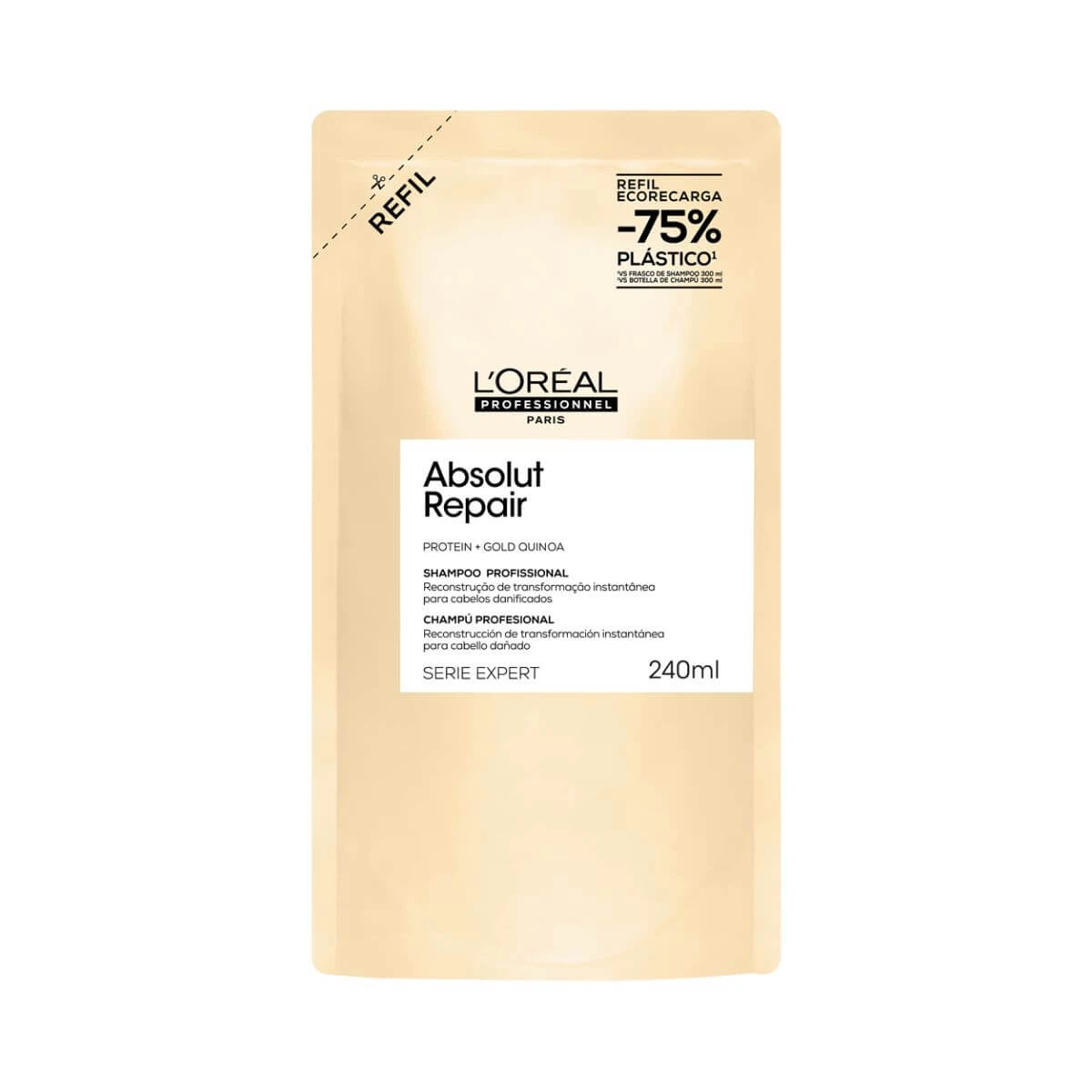 REFIL SHAMPOO LOREAL PROFISSIONAL ABSOLUT REPAIR 240ML — L'oréal Professionnel | Farmácia Resyla