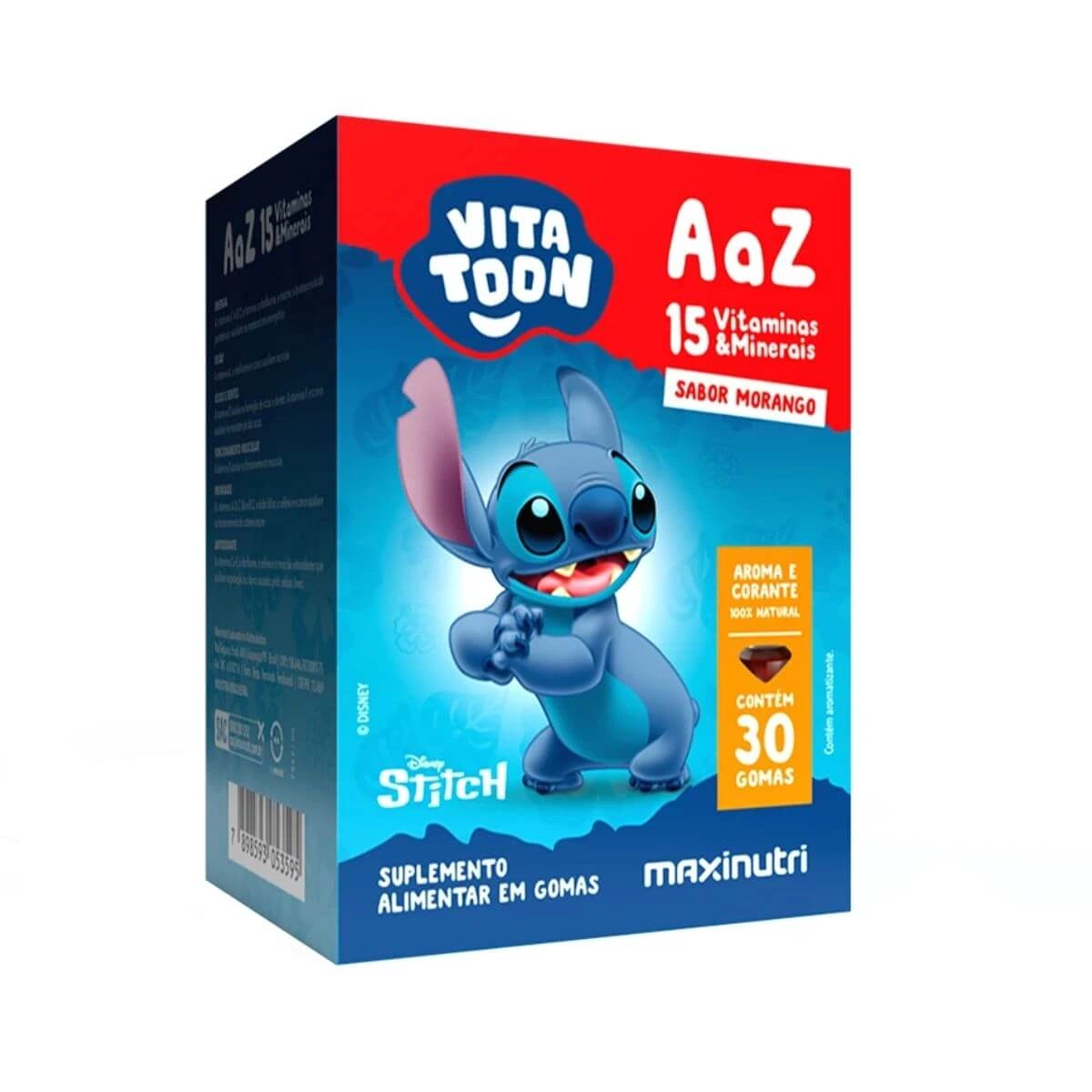 VITAMINA VITATOON A-Z MORANGO 30 GOMAS - MAXINUTRI — Maxinutri | Farmácia Resyla