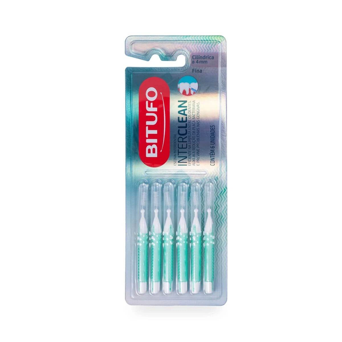 ESCOVA INTERDENTAL BITUFO CILÍNDRICA EXTRA FINA 4MM C/ 6UN — Bitufo | Farmácia Resyla