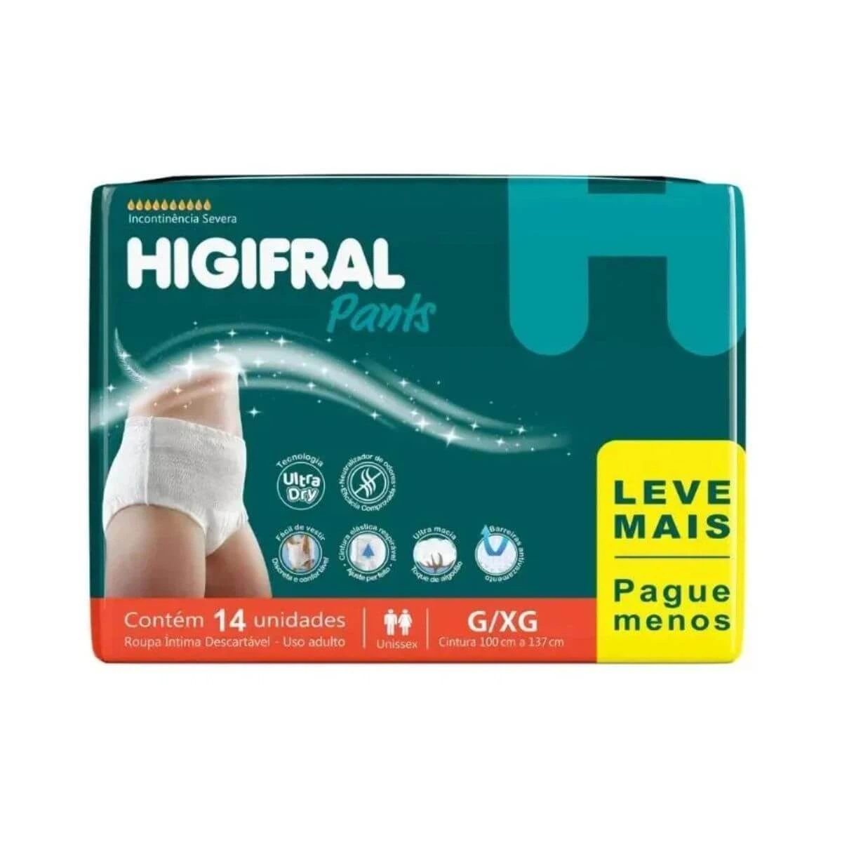 FRALDA GERIÁTRICA HIGIFRAL PANTS G/XG C/14UN — Higifral | Farmácia Resyla