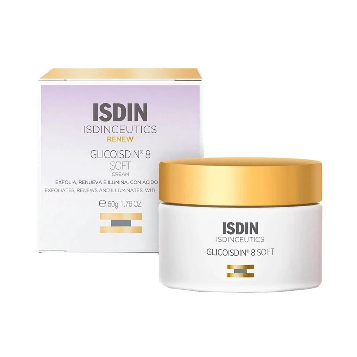 ISDINCEUTICS GLICOISDIN CREME FACIAL EFEITO PEELING 8% SOFT 50G — Isdin | Farmácia Resyla