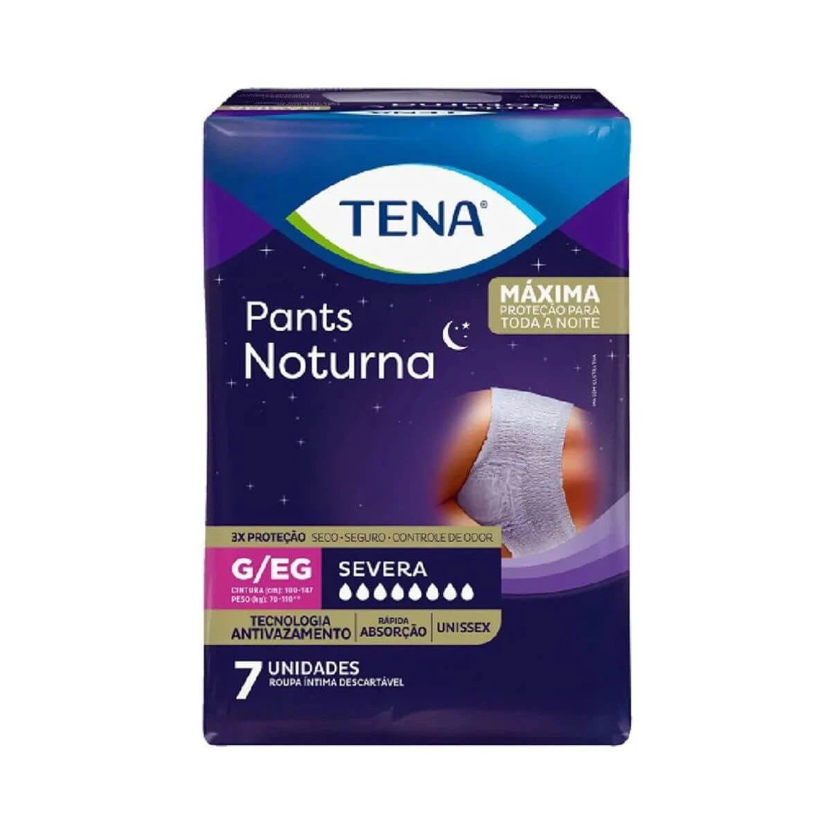 FRALDA GERIÁTRICA TENA PANTS NOTURNA G/EG C/7UN — Tena | Farmácia Resyla