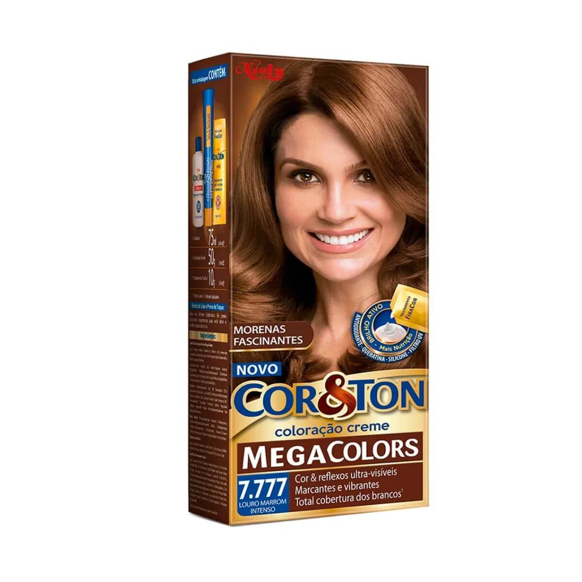 TINTA COR & TON 7.777 MEGACOLORS LOURO MARROM — Cor & Ton | Farmácia Resyla