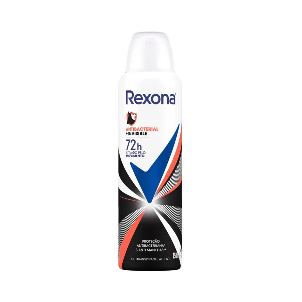 DESODORANTE ANTITRANSPIRANTE AEROSOL REXONA ANTIBACTERIAL + INVISIBLE FEMININO 150ML — Rexona | Farmácia Resyla