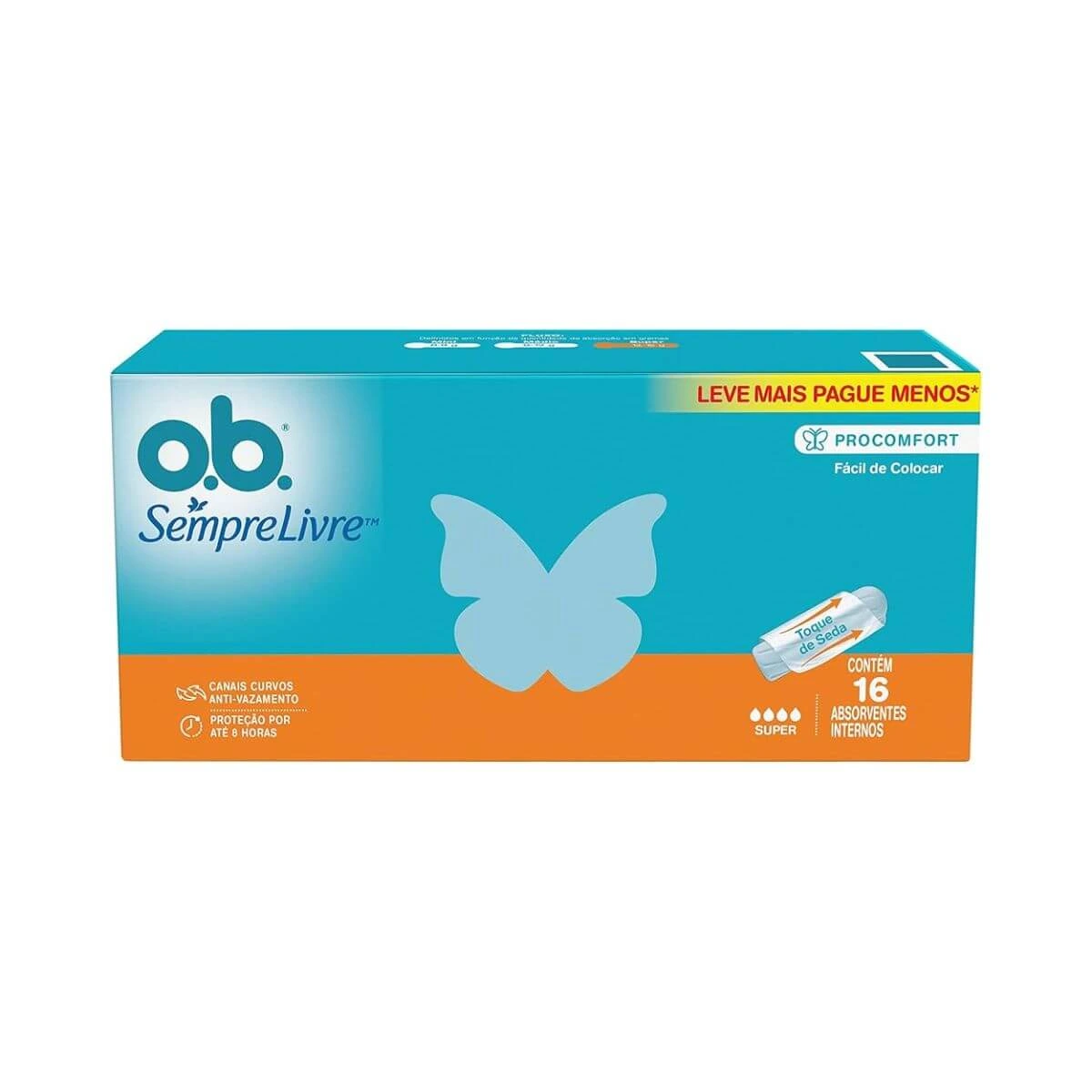 ABSORVENTE INTERNO SEMPRE LIVRE OB PRO COMFORT SUPER 16UN — Sempre Livre | Farmácia Resyla