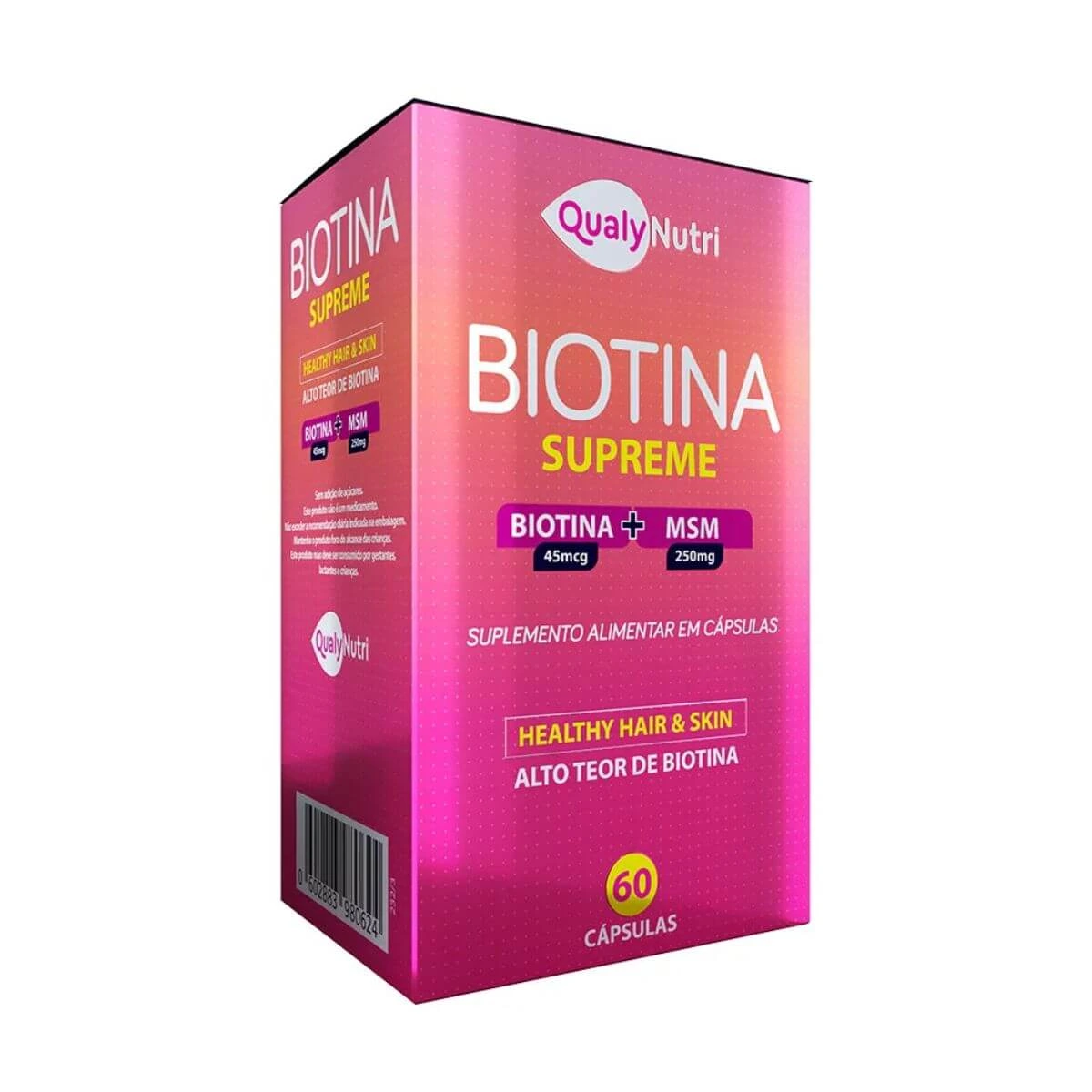 BIOTINA SUPREME + MSM 500MG 60CP - QUALY NUTRI — Qualy Nutri | Farmácia Resyla