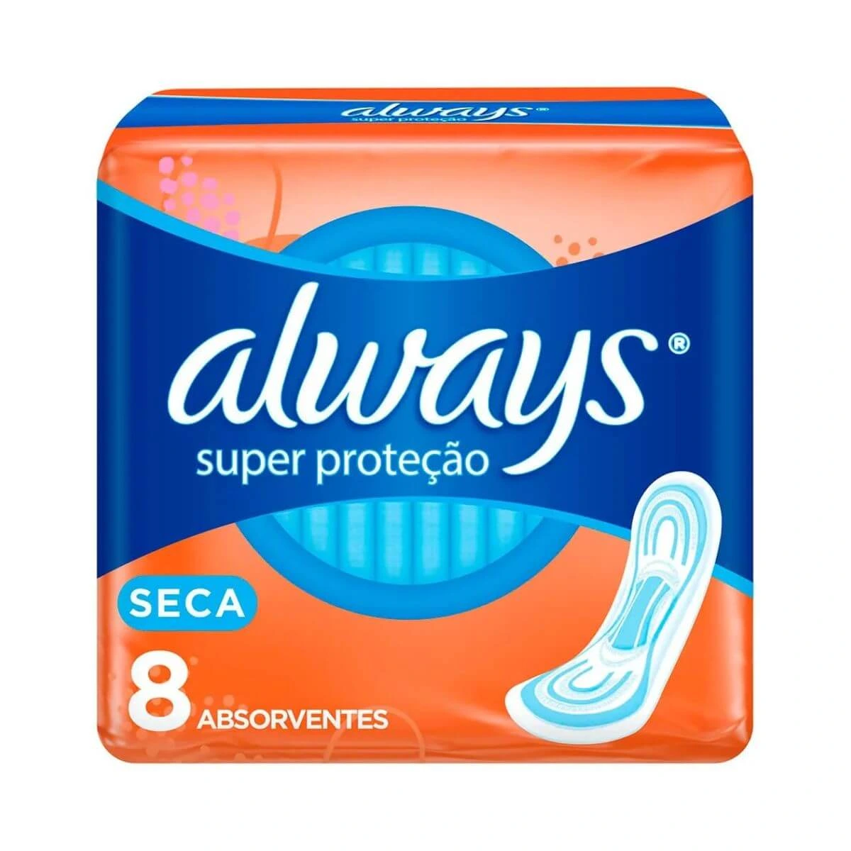 ABSORVENTE ALWAYS COBERTURA SECA S/ ABAS 8UN — Always | Farmácia Resyla