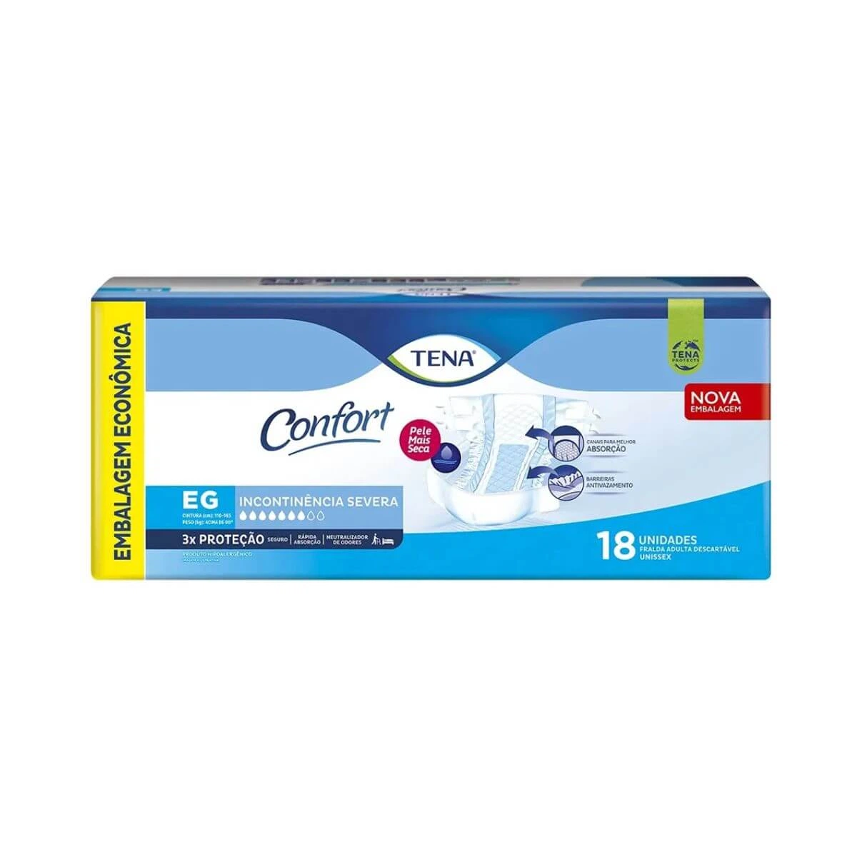 FRALDA GERIÁTRICA TENA CONFORT MEGA EG C/18UN — Tena | Farmácia Resyla