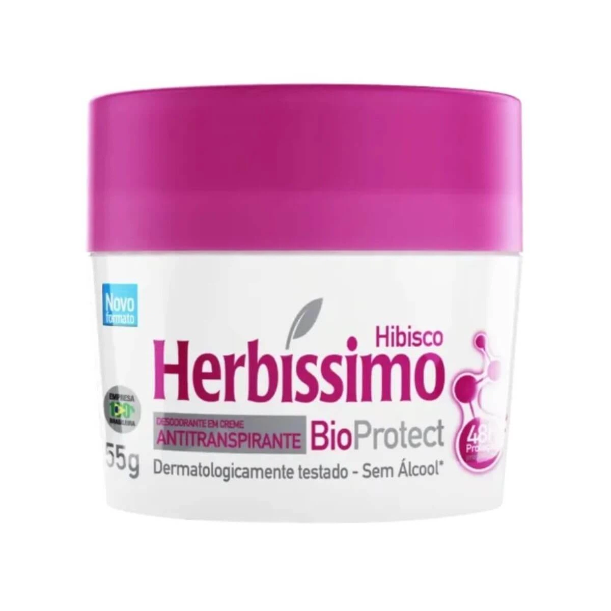 DESODORANTE ANTITRANSPIRANTE CREME HERBÍSSIMO BIO PROTECT HIBISCO 55G — Herbíssimo | Farmácia Resyla