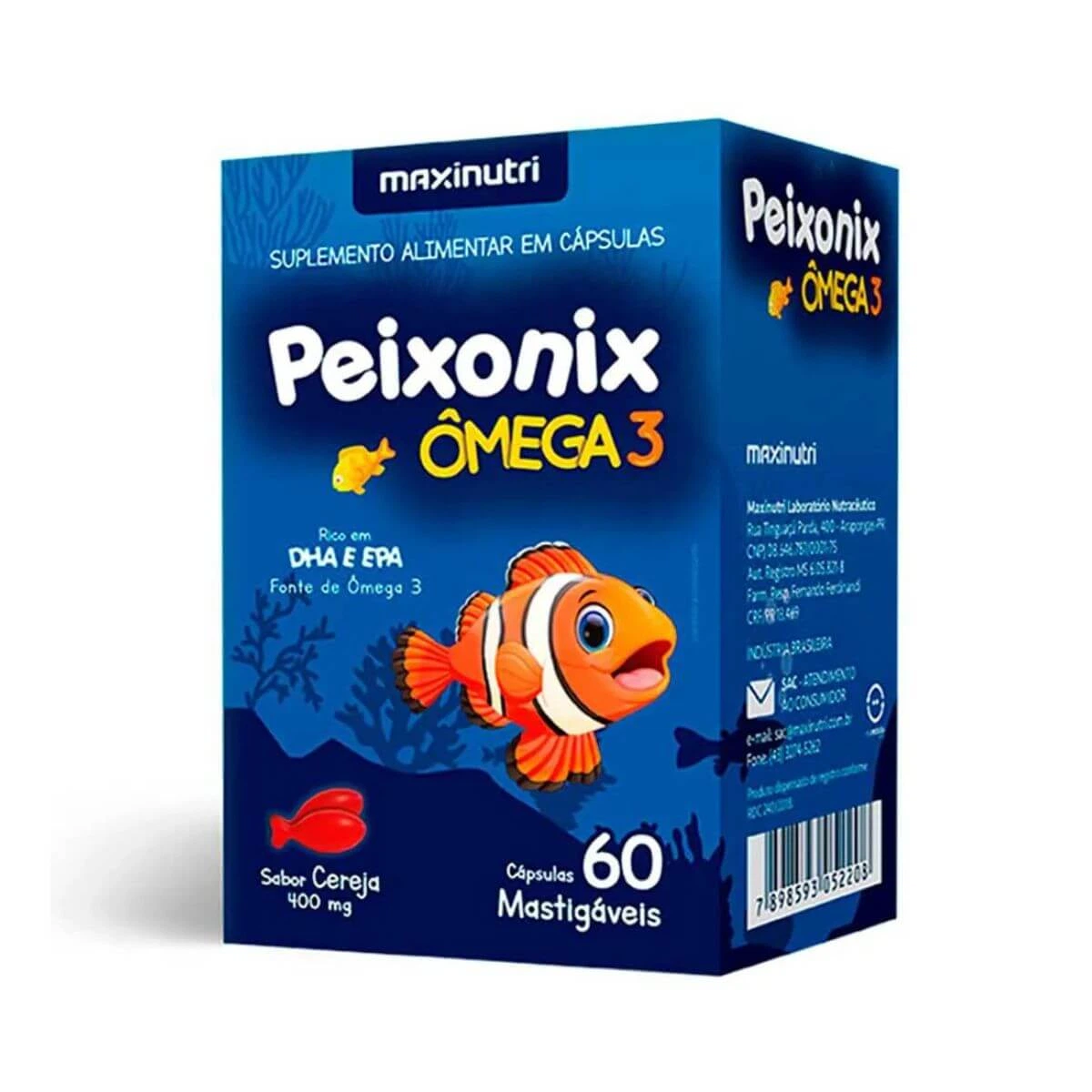 PEIXONIX ÔMEGA 3 60 CÁPSULAS MASTIGÁVEIS - MAXINUTRI — Maxinutri | Farmácia Resyla