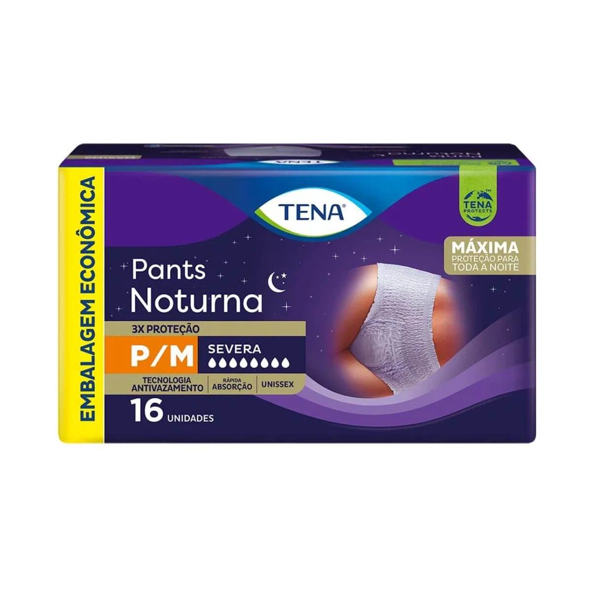FRALDA GERIÁTRICA TENA PANTS NOTURNA P/M C/16UN — Tena | Farmácia Resyla