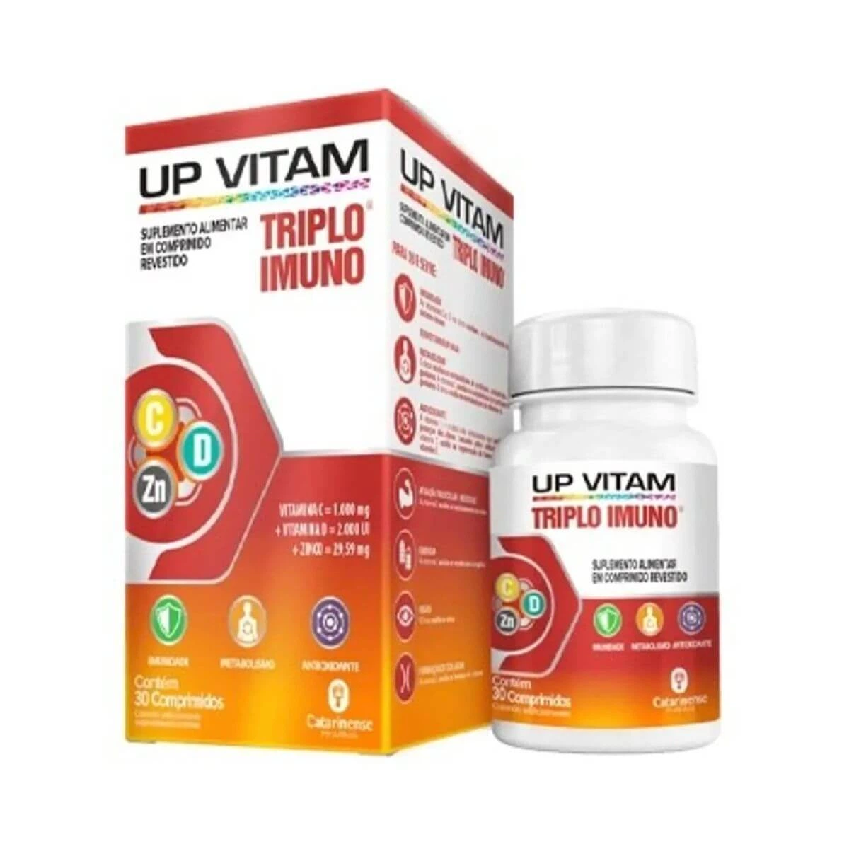 UP VITAM TRIPLO IMUNO 30 CÁPSULAS - CATARINENSE — Catarinense | Farmácia Resyla