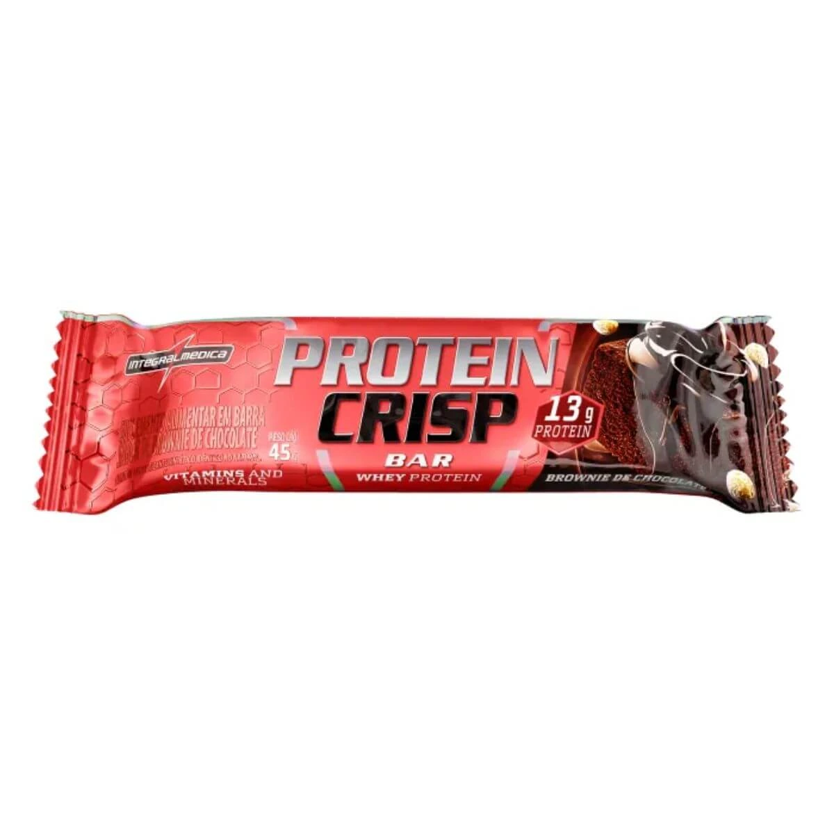 BARRA DE PROTEÍNA CRISP BAR BROWNIE DE CHOCOLATE 45G UNITARIO — Integralmedica | Farmácia Resyla