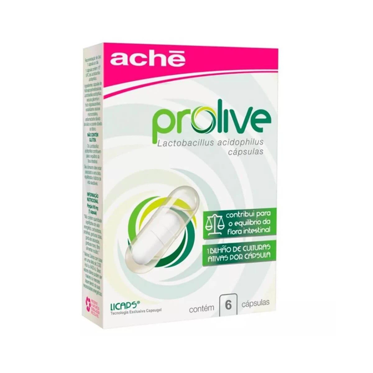 PROLIVE 55MG 6 CÁPSULAS - ACHE — Ache | Farmácia Resyla