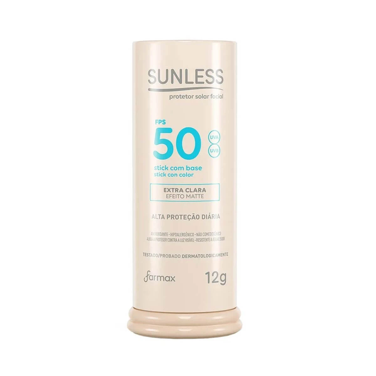 PROTETOR SOLAR SUNLESS STICK FPS50 COR EXTRA CLARA 12G — Sunless | Farmácia Resyla