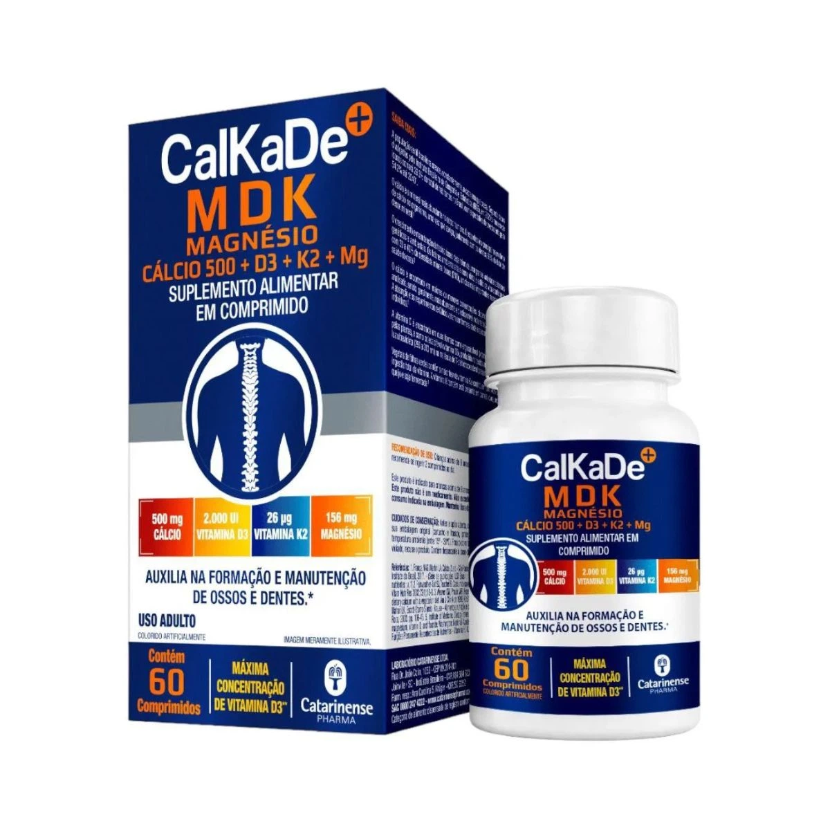 CALKADE CÁLCIO MDK 60 CÁPSULAS - CATARINENSE — Catarinense | Farmácia Resyla