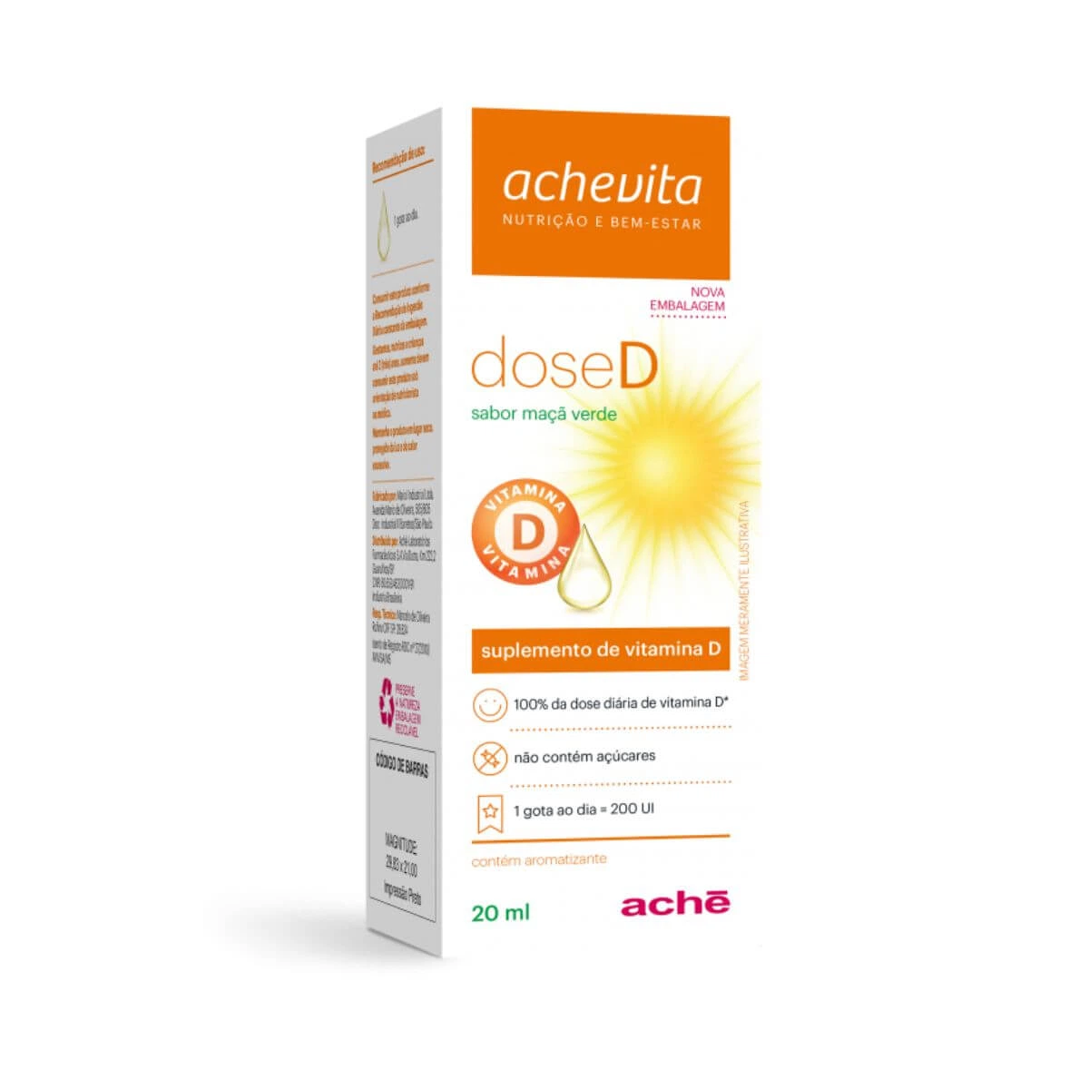DOSE D VITAMINA D 200UI 20ML - ACHE — Ache | Farmácia Resyla