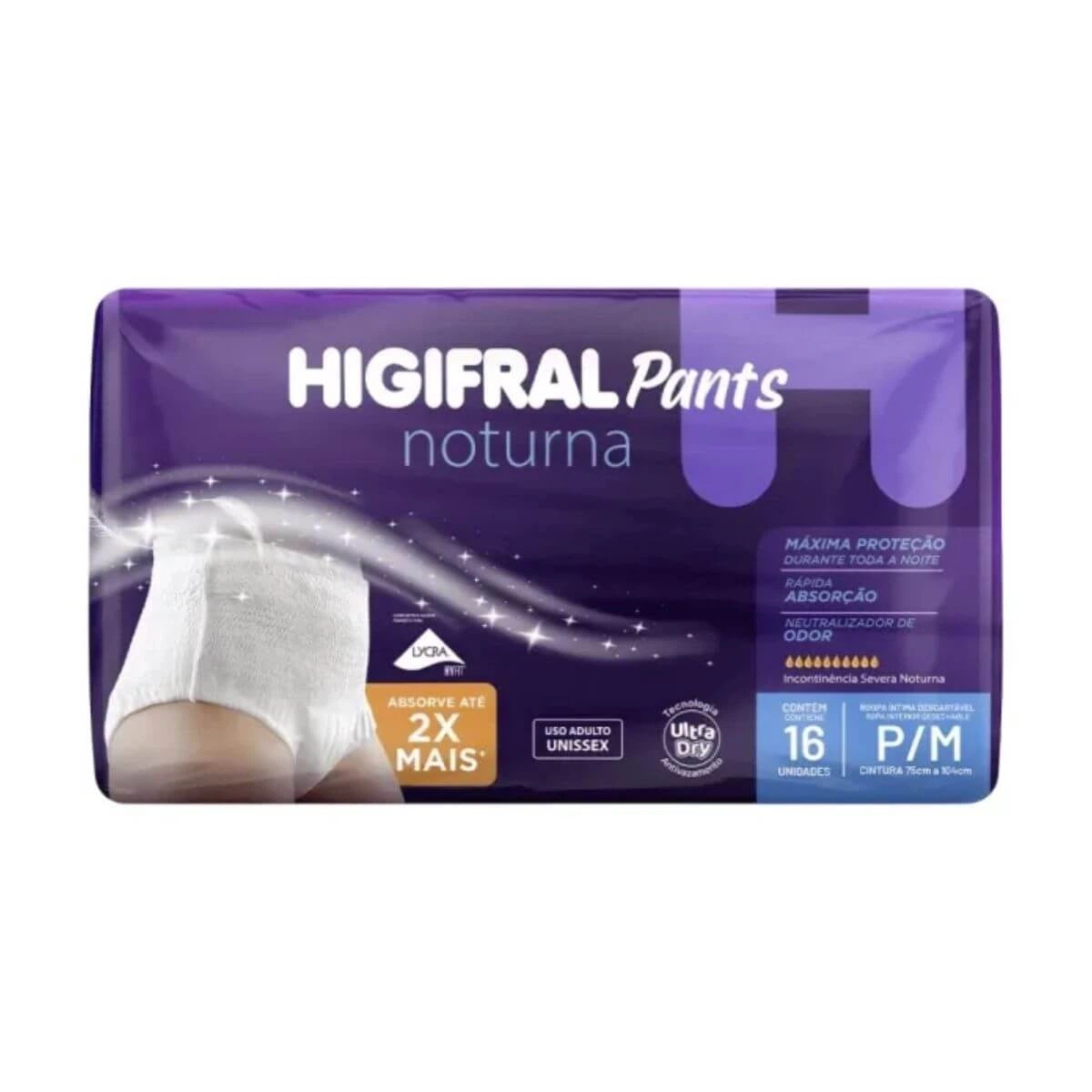 FRALDA GERIÁTRICA HIGIFRAL PANTS NOTURNA P/M 16UN — Higifral | Farmácia Resyla