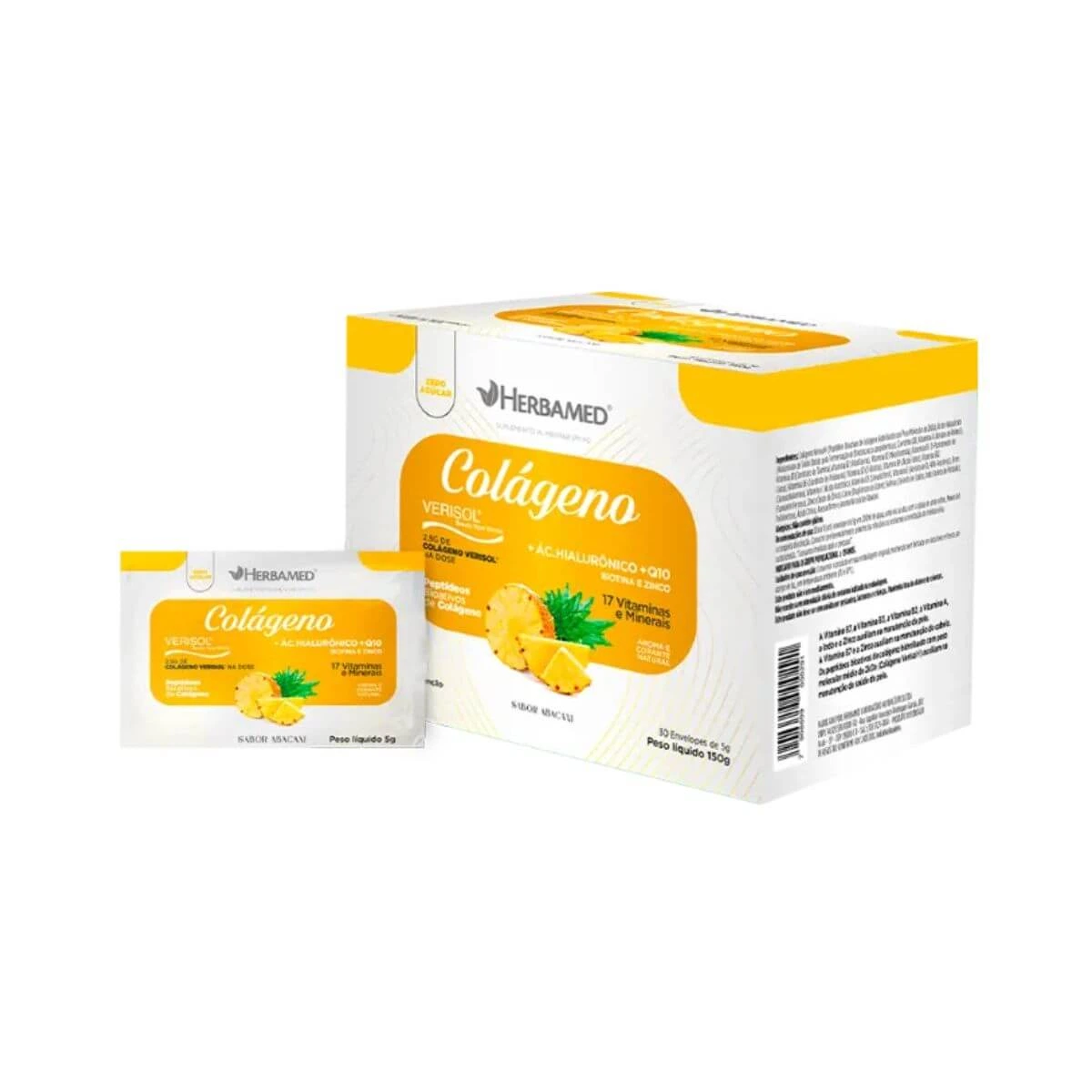 COLÁGENO VERISOL + ÁCIDO HIALURÔNICO SABOR LARANJA 30 ENVELOPES - HERBAMED — Herbamed | Farmácia Resyla