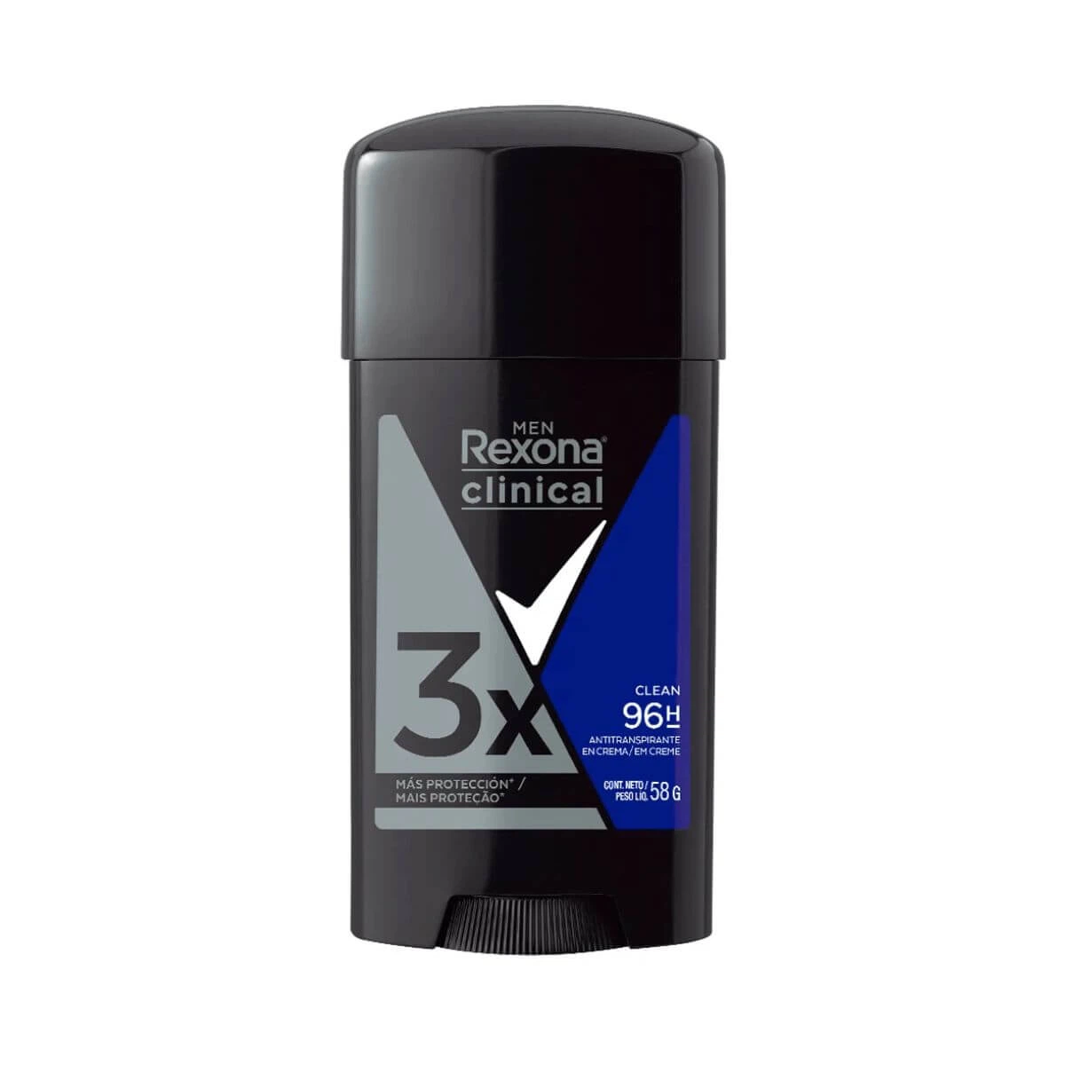 DESODORANTE ANTITRANSPIRANTE STICK CREME REXONA CLINICAL CLEAN MASCULINO 58G — Rexona | Farmácia Resyla