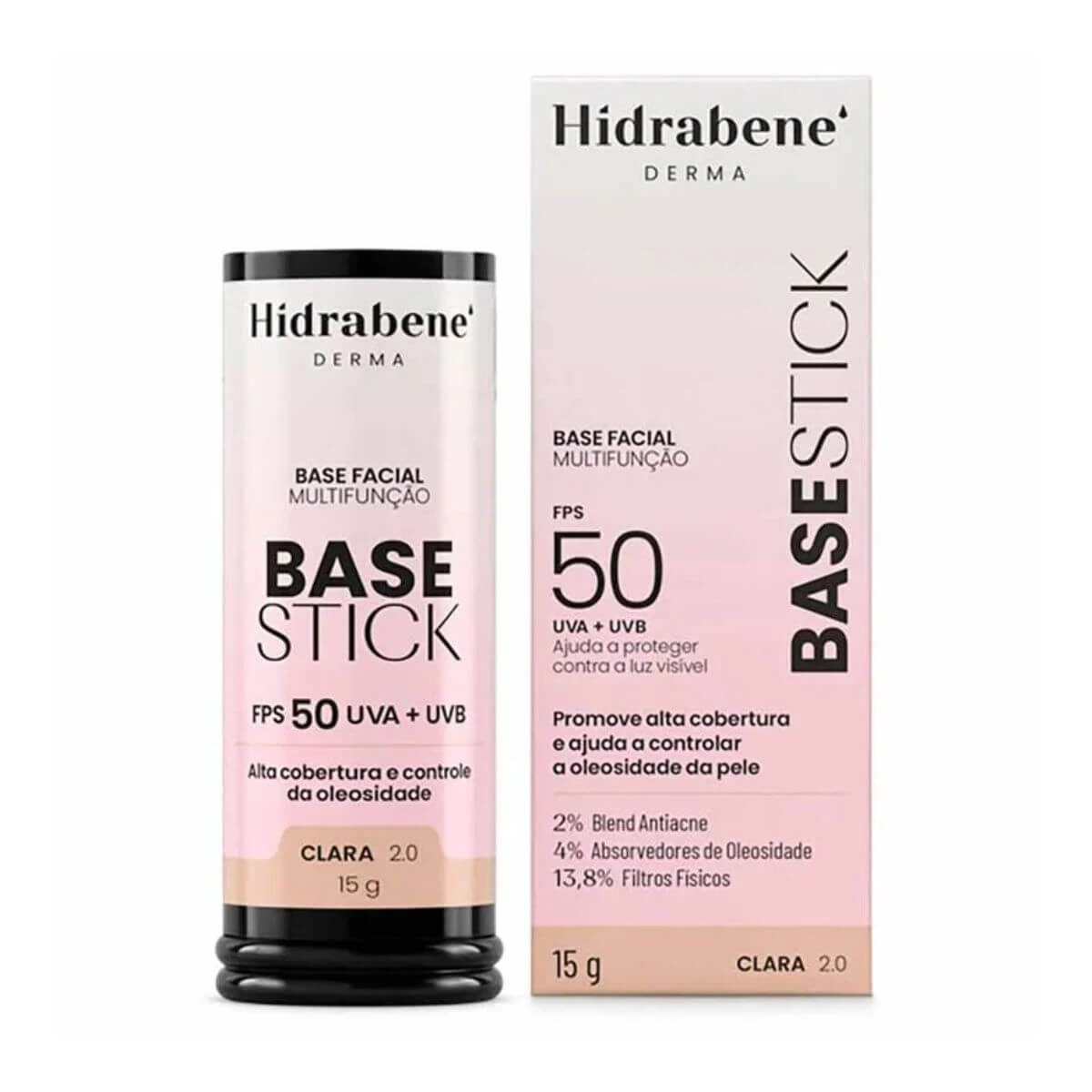 BASE STICK HIDRABENE FPS50 CLARA 2.0 15 G — Hidrabene | Farmácia Resyla