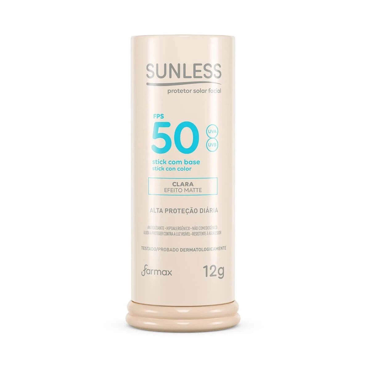 PROTETOR SOLAR SUNLESS STICK FPS50 COR CLARA 12G — Sunless | Farmácia Resyla