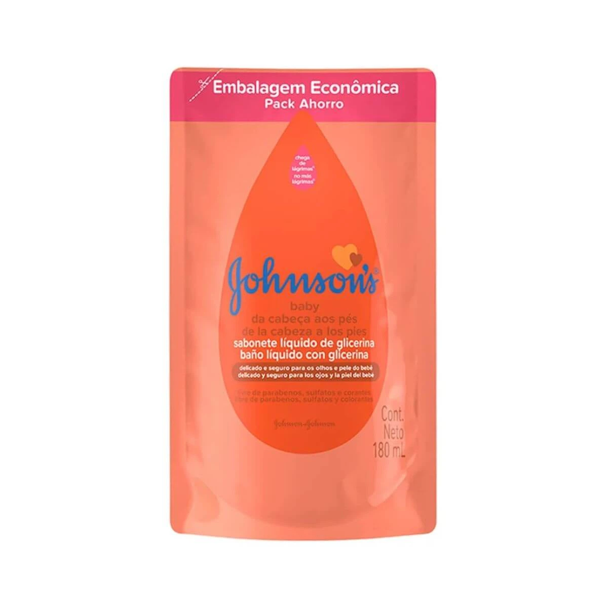 REFIL SABONETE LÍQUIDO J&J CABEÇA AOS PÉS 180ML — Johnsons & Johnsons | Farmácia Resyla