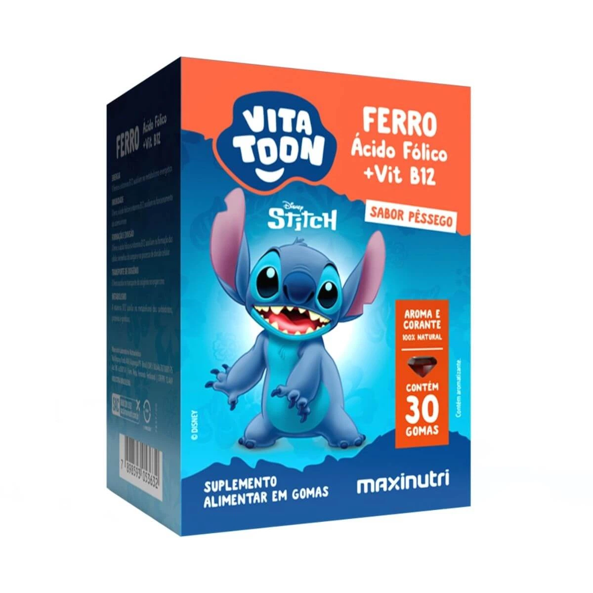 VITATOON STITCH FERRO PESSEGO 30GOMAS - MAXINUTRI — Maxinutri | Farmácia Resyla