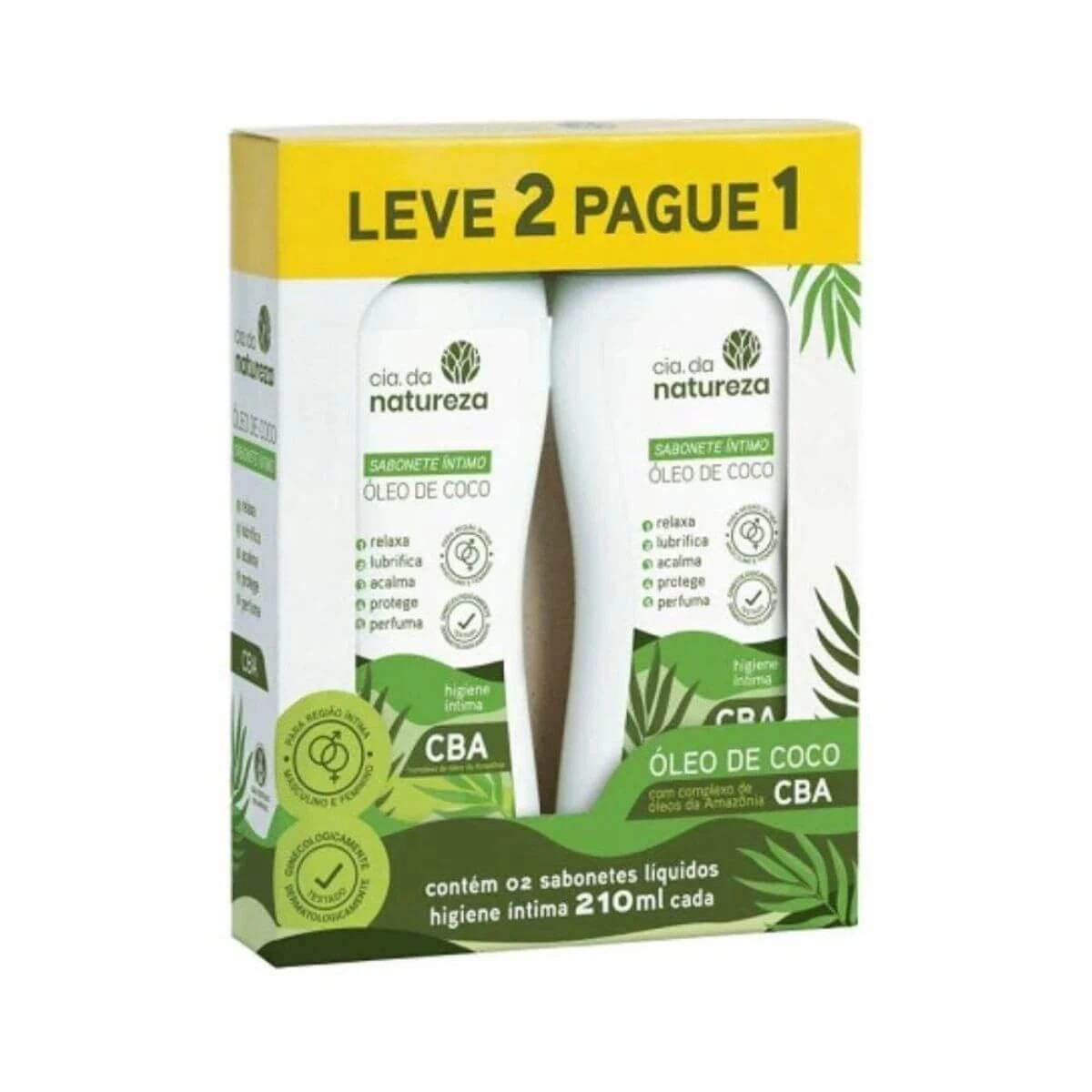 KIT SABONETE ÍNTIMO CIA DA NATUREZA ÓLEO DE COCO 2UN 210ML — Cia da Natureza | Farmácia Resyla