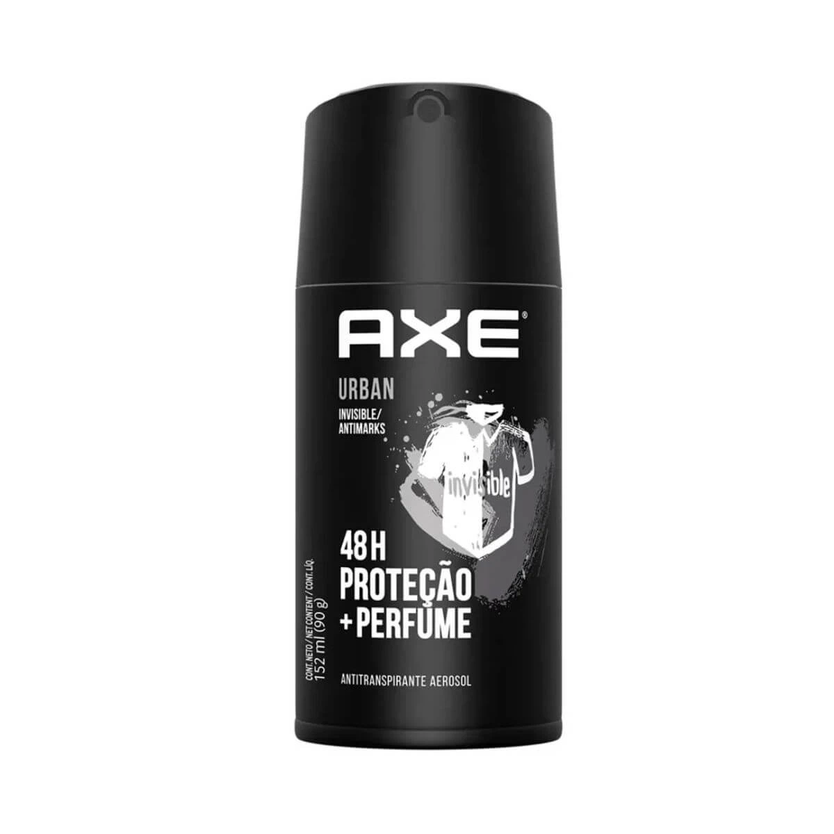 DESODORANTE ANTITRANSPIRANTE AEROSOL AXE URBAN INVISIBLE MASCULINO 150ML — Axe | Farmácia Resyla