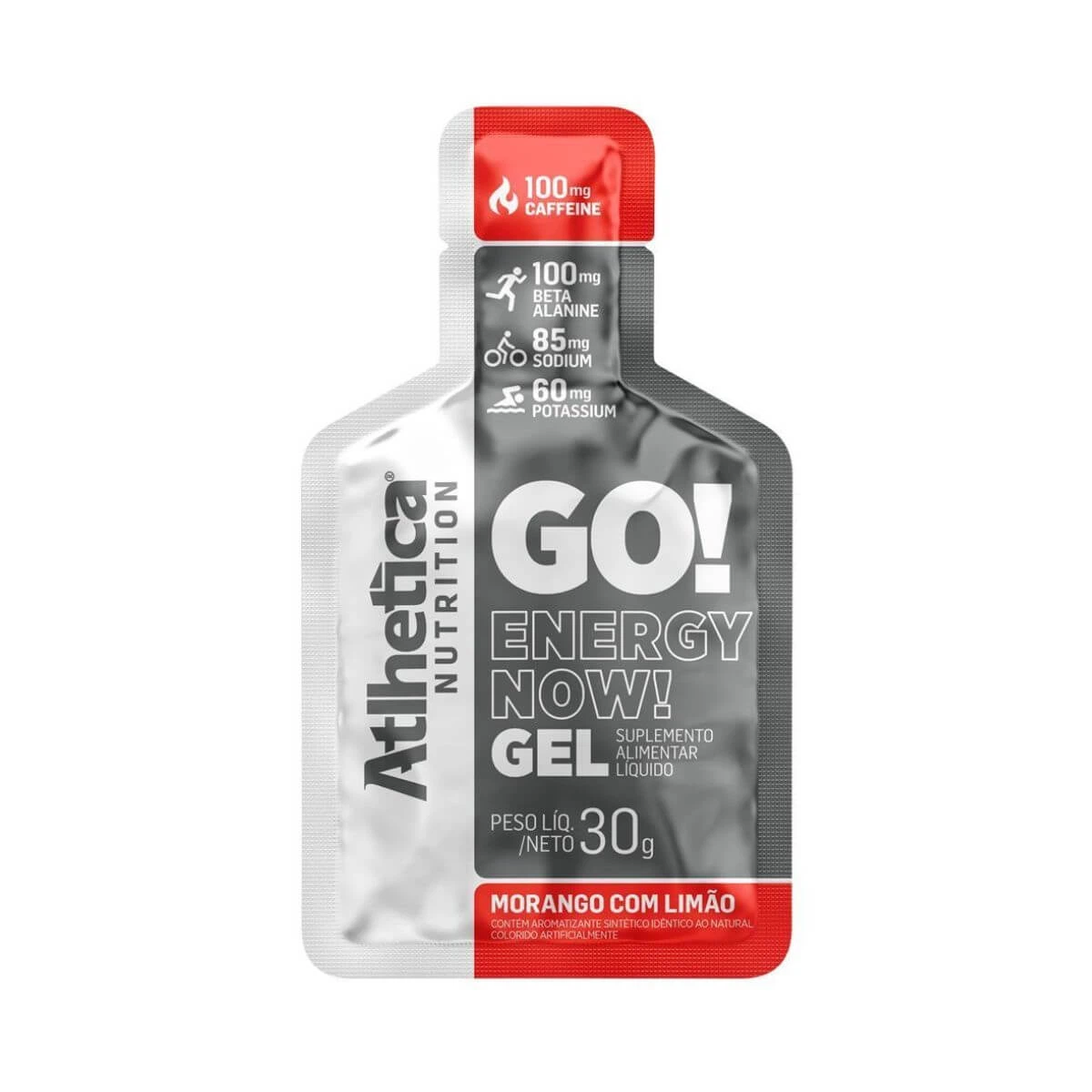 GO ENERGY NOW GEL SABOR MORANGO E LIMÃO ATLHETICA SACHÊ 30G — Atlhetica Nutrition | Farmácia Resyla