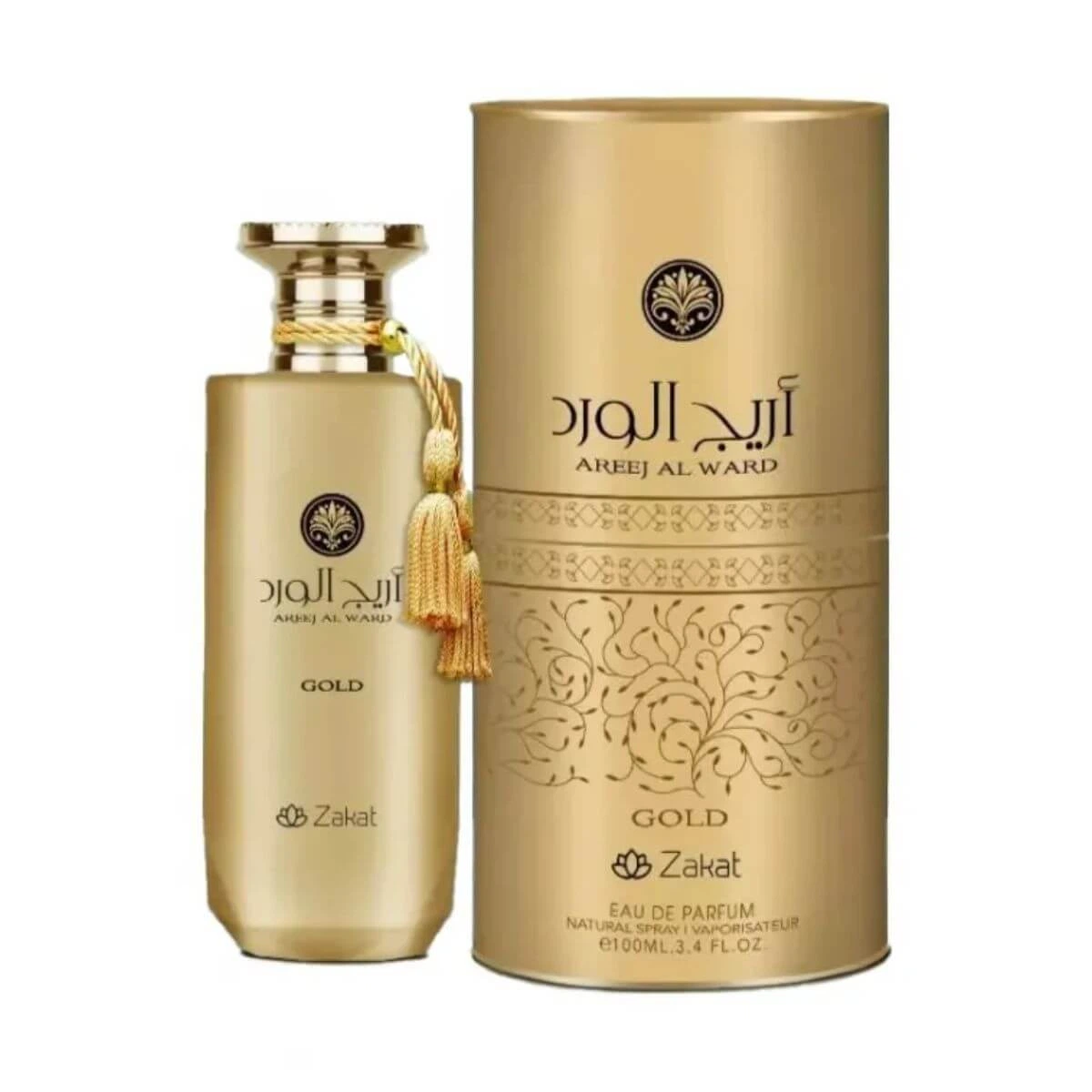 PERFUME AREEJ AL WARD GOLD ZAKAT MASCULINO 100ML — Zakat | Farmácia Resyla
