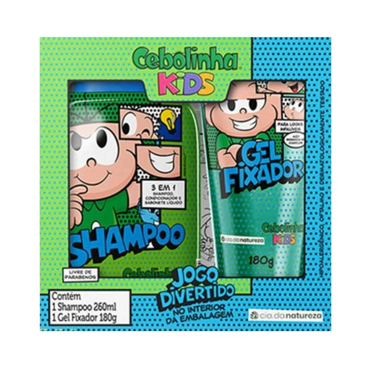 KIT CEBOLINHA KIDS SHAMPOO 260ML + GEL FIXADOR 180G — Cia da Natureza | Farmácia Resyla