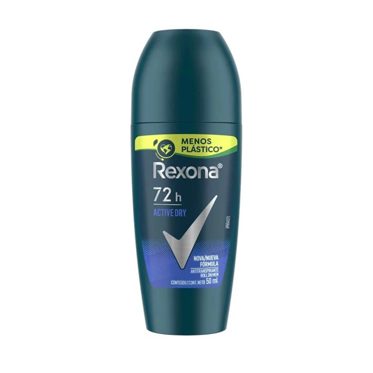 DESODORANTE ANTITRANSPIRANTE ROLLON REXONA MEN ACTIVE DRY MASCULINO 50ML — Rexona | Farmácia Resyla