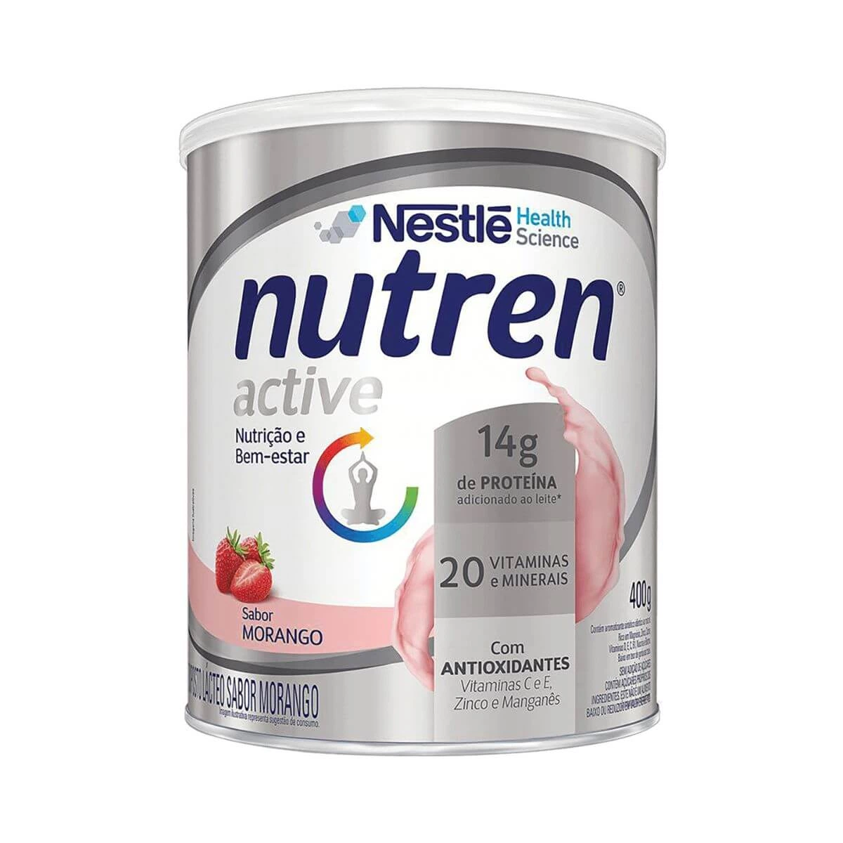 NUTREN ACTIVE COMPLEMENTO ALIMENTAR MORANGO 400G — Nutren | Farmácia Resyla